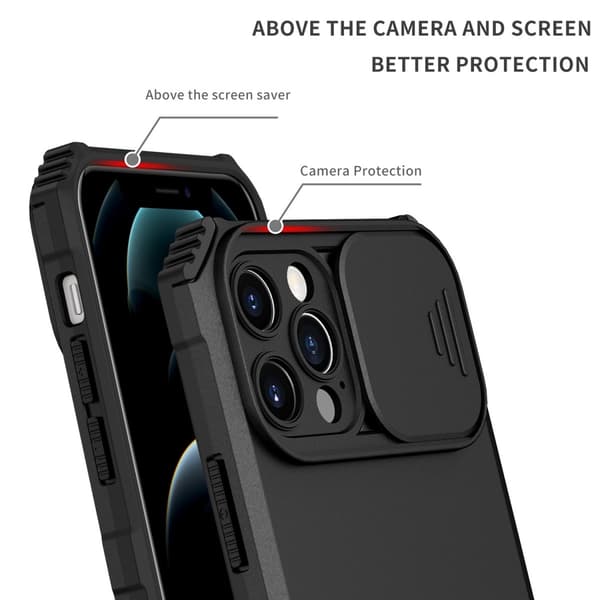 Kickstand Skal iPhone 15 Pro Max Kameraskydd Svart
