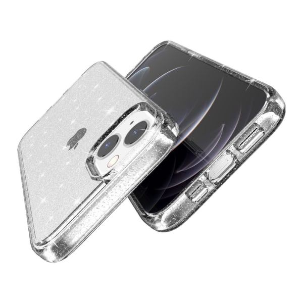 iPhone 15 Plus -kuori, glitter läpinäkyvä