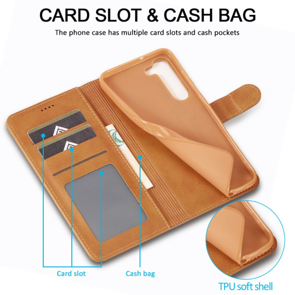 LC.IMEEKE Pungetui Samsung Galaxy S23 Plus Cognac