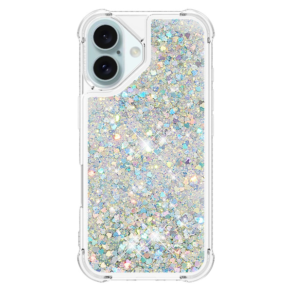 Glitter Bling TPU Case iPhone 16 Plus Silver