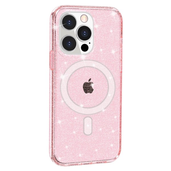 Glitter MagSafe Skal iPhone 14 Pro Max Transparent Rosa