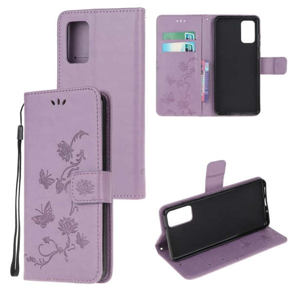 Nahkakotelo Butterflies Samsung Galaxy S20 Purple