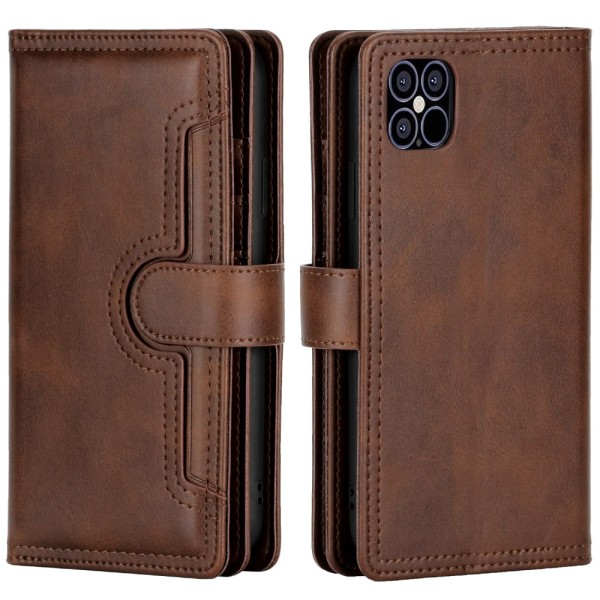 Läder Plånboksfodral Multi-Slot iPhone 13 Mini Brun