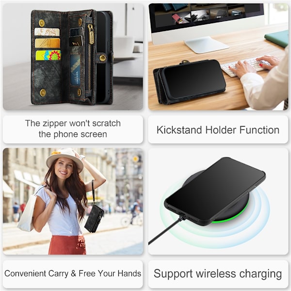 CaseMe Plånboksfodral Multi-Slot iPhone 11 Pro Grå