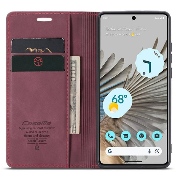 CaseMe Slim Plånboksfodral Google Pixel 7 Pro Röd