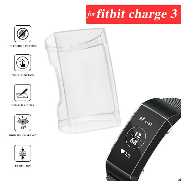 Fitbit Charge 3/4 läpinäkyvä suojakuori