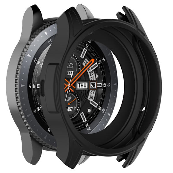 Silikoni kuori Samsung Galaxy Watch 46mm/Gear S3 Frontier Musta