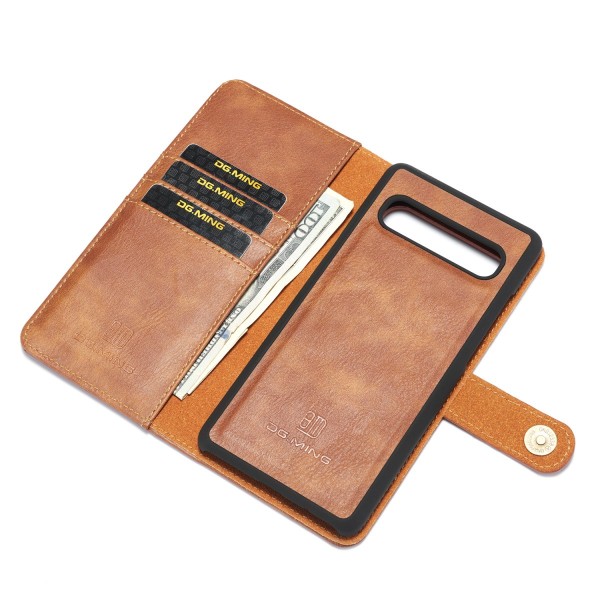 DG.MING 2-in-1 Magnet Wallet Samsung Galaxy S10 Cognac