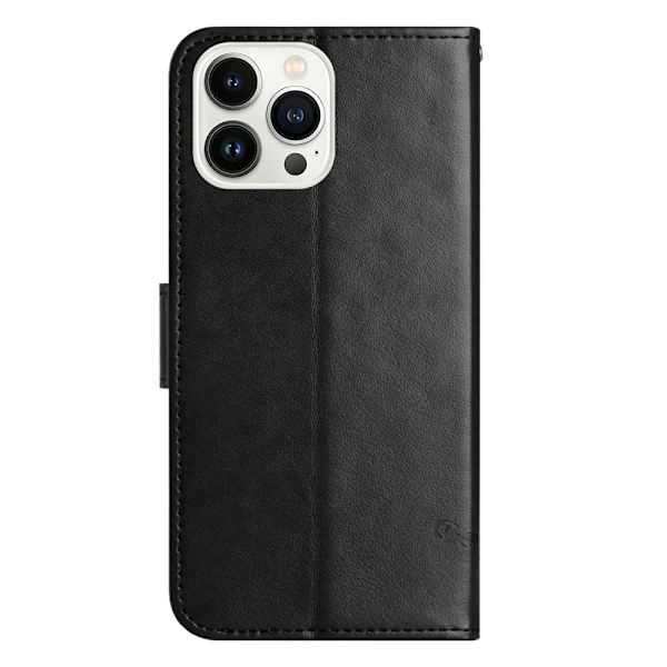 Læderetui Sommerfugle iPhone 16 Pro Sort