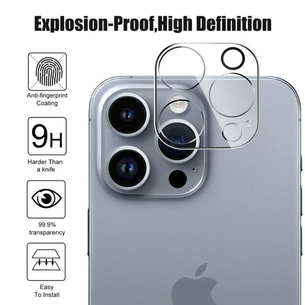 Linsskydd iPhone 16 Pro Max Härdat Glas