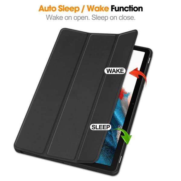 Samsung Galaxy Tab A9 Plus Etui Tri-Fold Med Pen-holder Sort