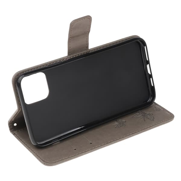 Læderetui Sommerfugle iPhone 13 Mini Grå