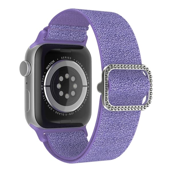 Elastisk Nylonrem Apple Watch Series 11 46mm Glitter Lilla