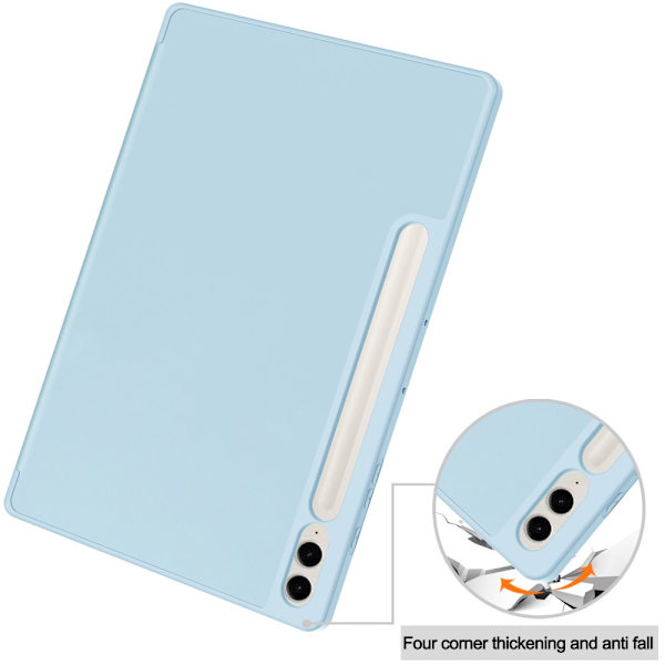 Samsung Galaxy Tab S9 FE Plus -kotelo Tri-Fold kynätelineellä, sininen
