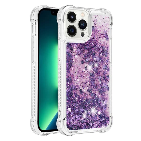 Glitter Bling TPU Skal iPhone 14 Pro Lila