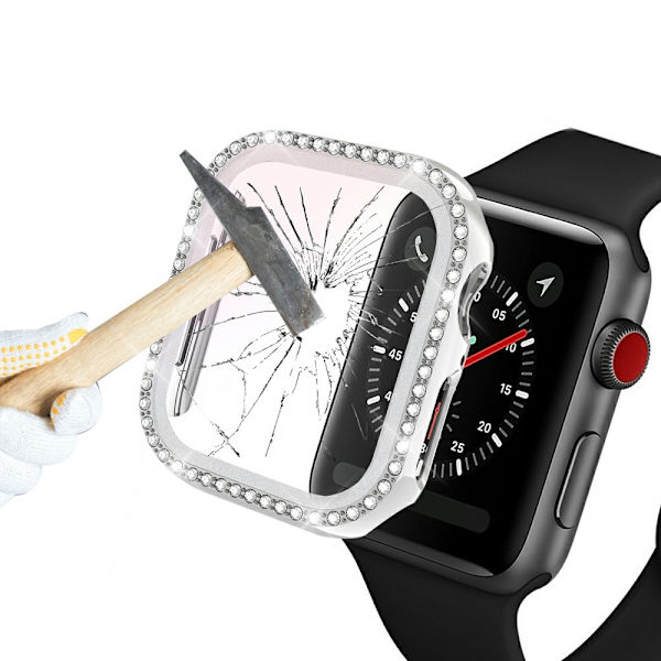 Apple Watch 44mm Skal og Skærmbeskyttelse Hærdet Glas Sølv