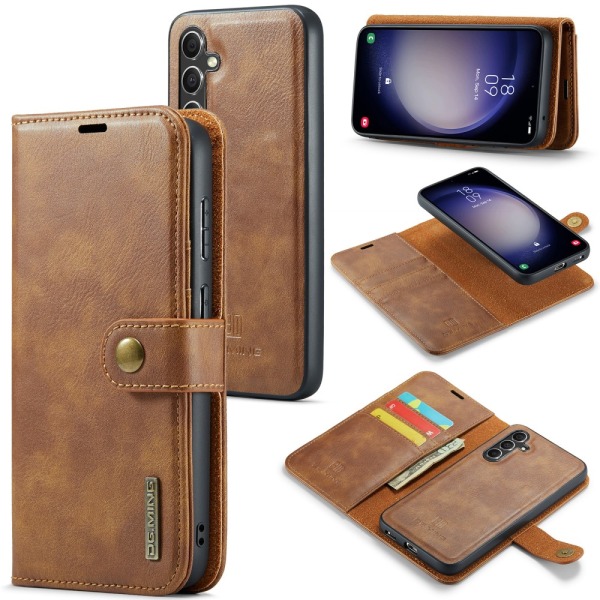 DG.MING 2-in-1 Magnet Wallet Samsung Galaxy A55 Cognac