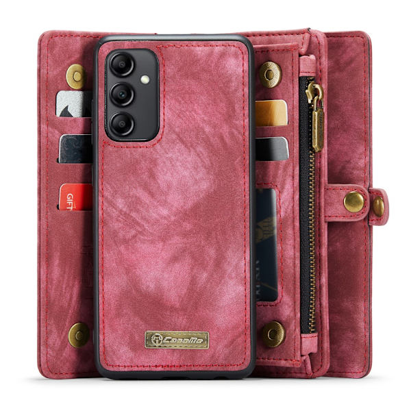 CaseMe Multi-Slot 2 i 1 Plånboksfodral Galaxy A34 Punainen