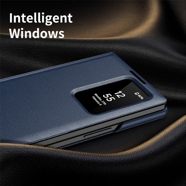Läderfodral Smart View Samsung Galaxy Z Fold 7 Blå