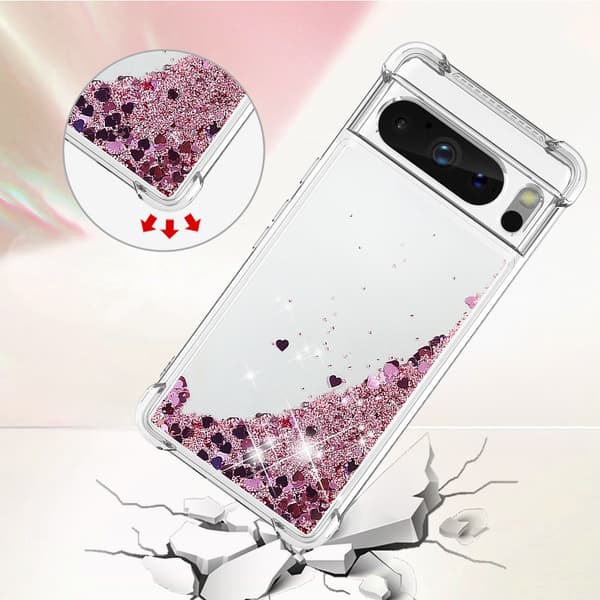 Glitter Bling TPU Skal Google Pixel 8 Pro Roséguld