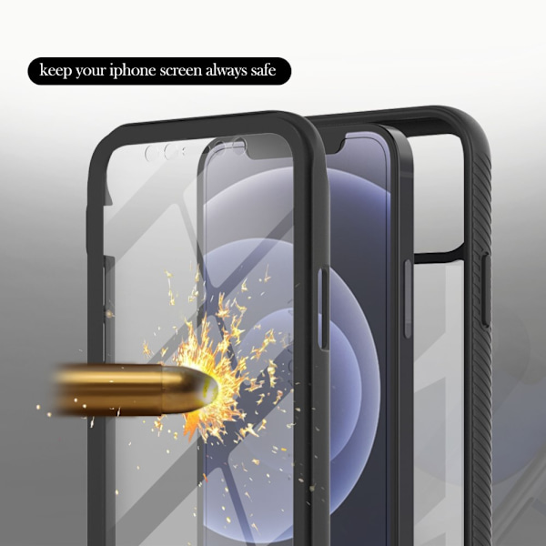 360 Full Cover Edge Case iPhone 12 Mini Musta
