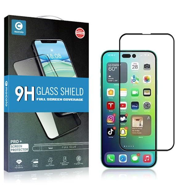 Mocolo Heltäckende Hærdet Glas Skærmbeskytter iPhone 14 Pro Max Sort