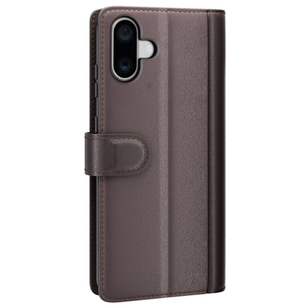 Äkta Läderfodral iPhone 16 Plus Brun