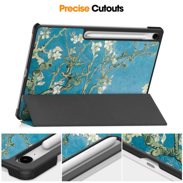 Samsung Galaxy Tab S10 FE Plus Cover Tri-fold Kirsebærblomster