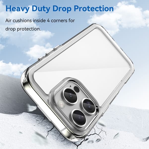 Hybrid Edge Skal iPhone 16 Pro Transparent