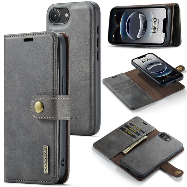 DG.MING 2-i-1 Magnetiskt Plånboksfodral iPhone 16e Brun