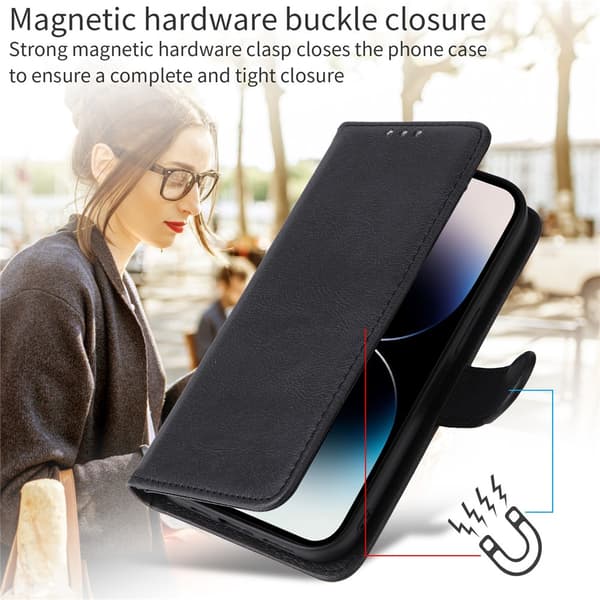 Läder Magnetfodral Samsung Galaxy A17 Svart