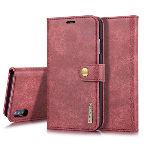 DG.MING 2-in-1 Magnet Wallet iPhone XS Max Red