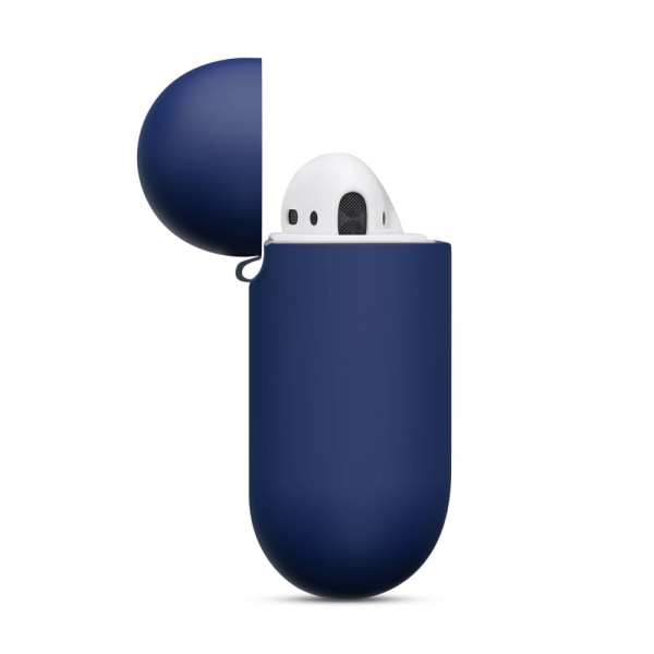 Silikonskal Med Karbinhake Apple AirPods Mörkblå