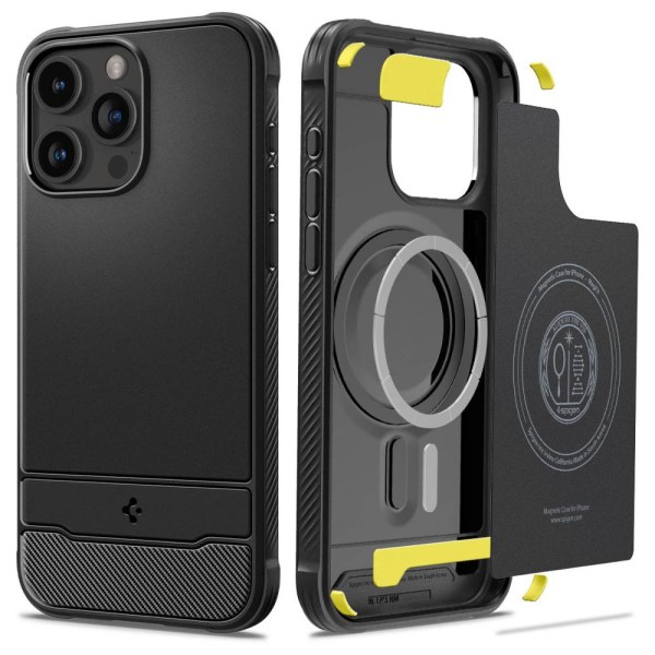 Spigen iPhone 15 Pro Case Rugged Armor MagSafe Black