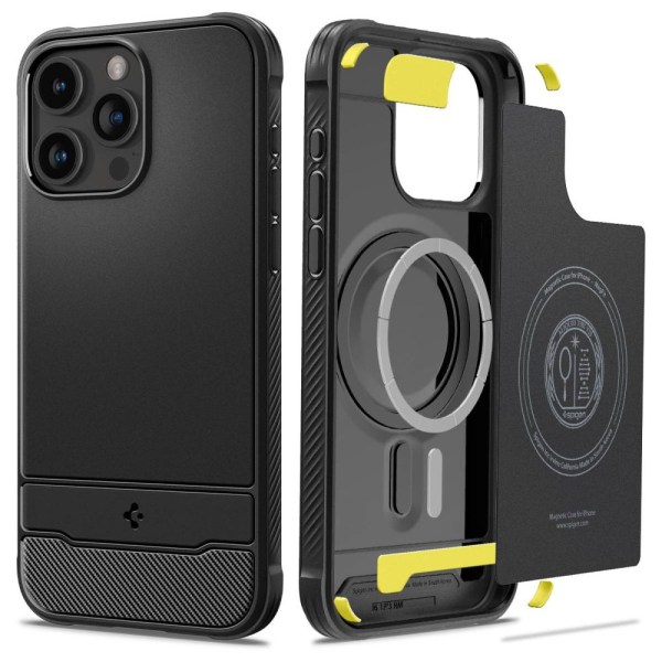 Spigen iPhone 15 Pro -kotelo Rugged Armor MagSafe Black