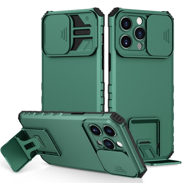 Kickstand Skal iPhone 14 Pro Max Kameraskydd Grön