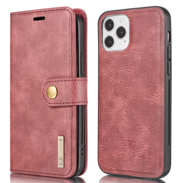 DG.MING 2-in-1 Magnet Wallet iPhone 13 Pro Punainen
