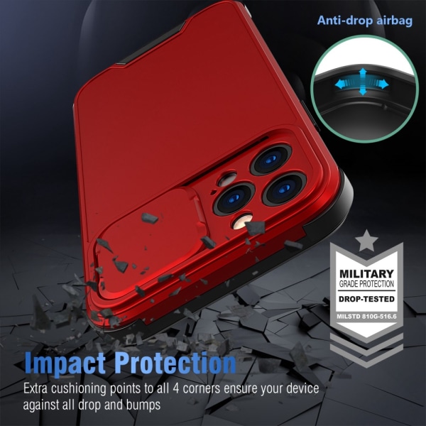iPhone 14 Pro Max Skal Kameraskydd Röd