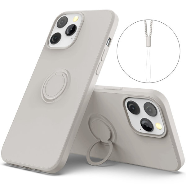 Skal iPhone 14 Pro Med Ringholder Grå