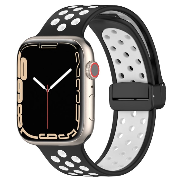 Silikoniranneke Sport Apple Watch 38/40/41 mm musta/valkoinen