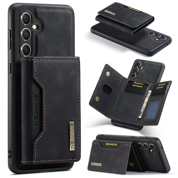 DG.MING 2 i 1 Magnetisk Kortlomme Etui Samsung Galaxy S24 FE Sort