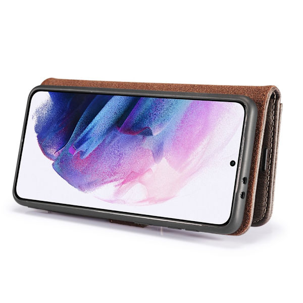 DG.MING 2-in-1 Magnet Wallet Samsung Galaxy S21 Brown