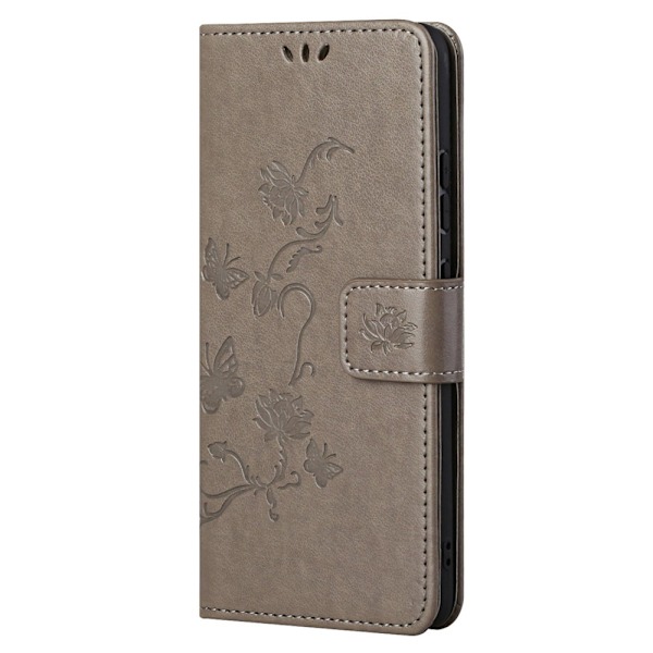 Läderfodral Fjärilar Xiaomi 12T Pro Grå