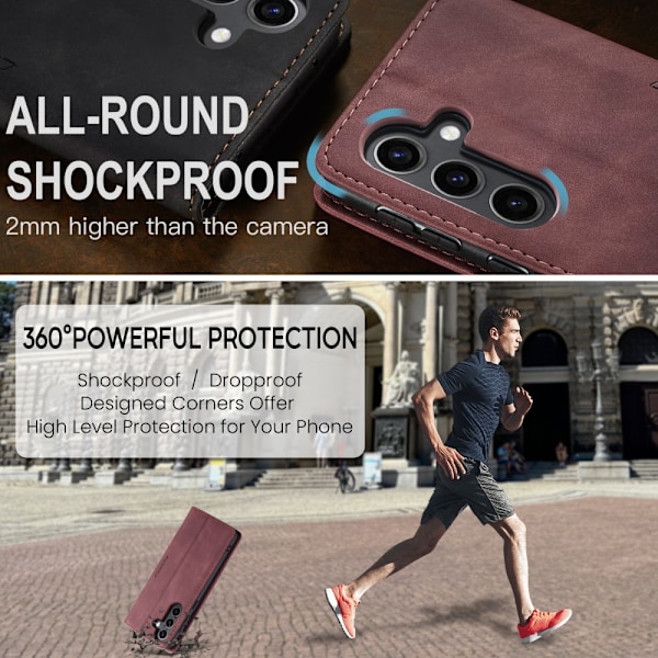 CaseMe Slim Lompakko Kotelo Samsung Galaxy S25 Punainen