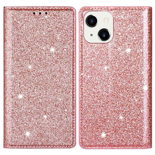 Glitter Pungetui iPhone 14 Roséguld