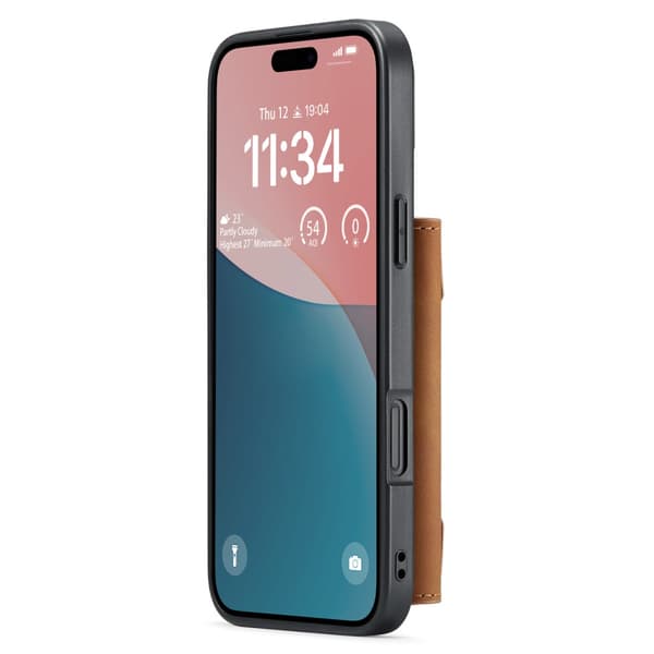 DG.MING 2-i-1 Magnetiskt Skal Med Kortfack iPhone 16 Cognac