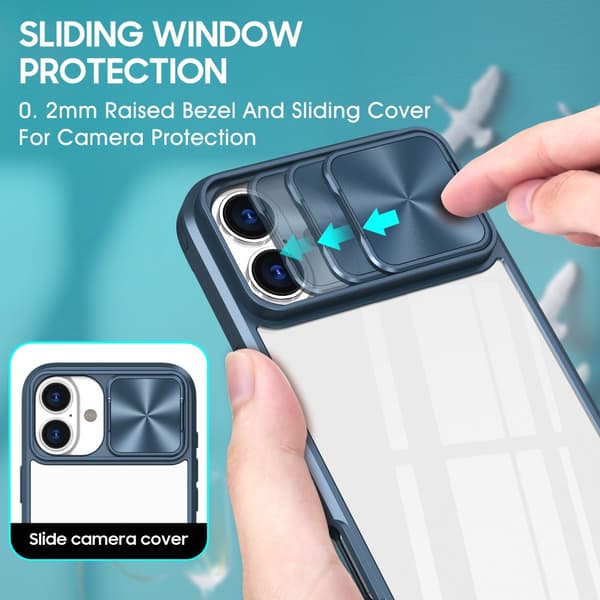 Edge Skal Kameraskydd iPhone 16 Blå