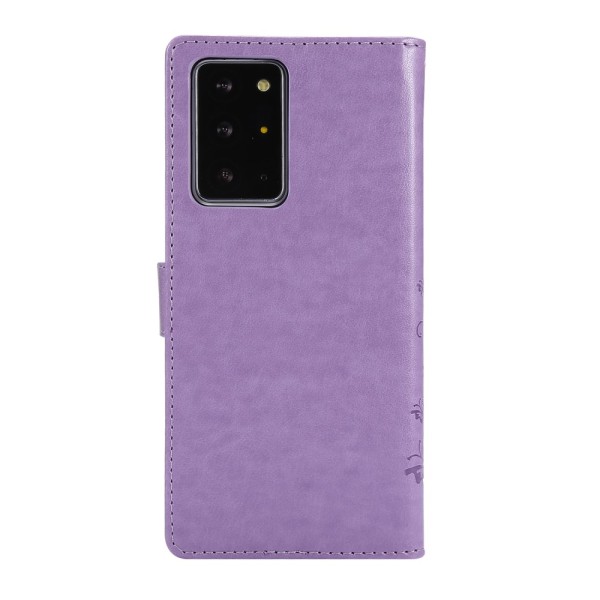 Nahkakotelo Butterflies Samsung Galaxy Note 20 Ultra Purple