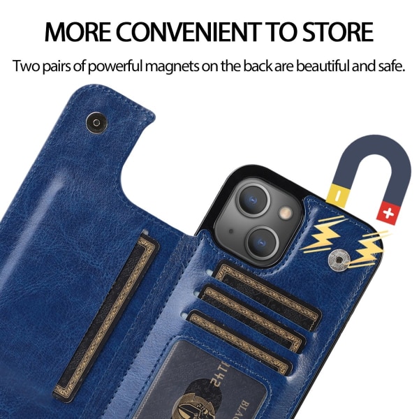 Cover iPhone 14 Pro Wallet Blå