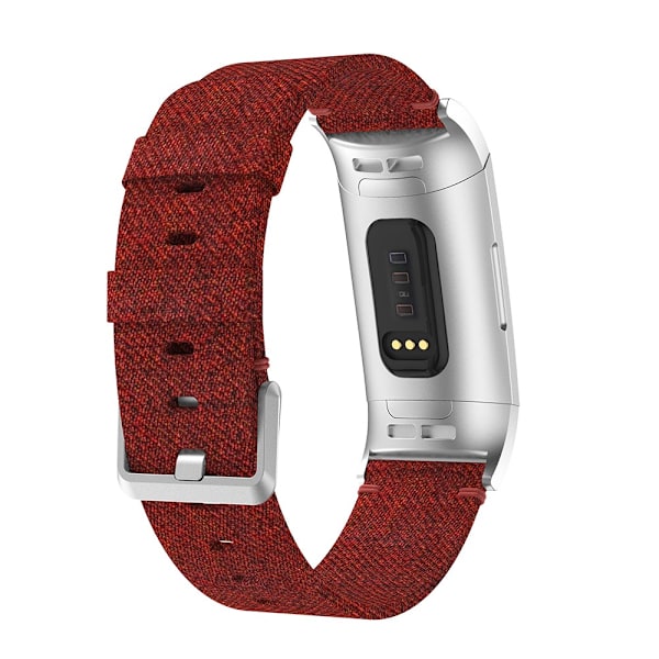 Canvasarmbånd Fitbit Charge 3/4 Rød